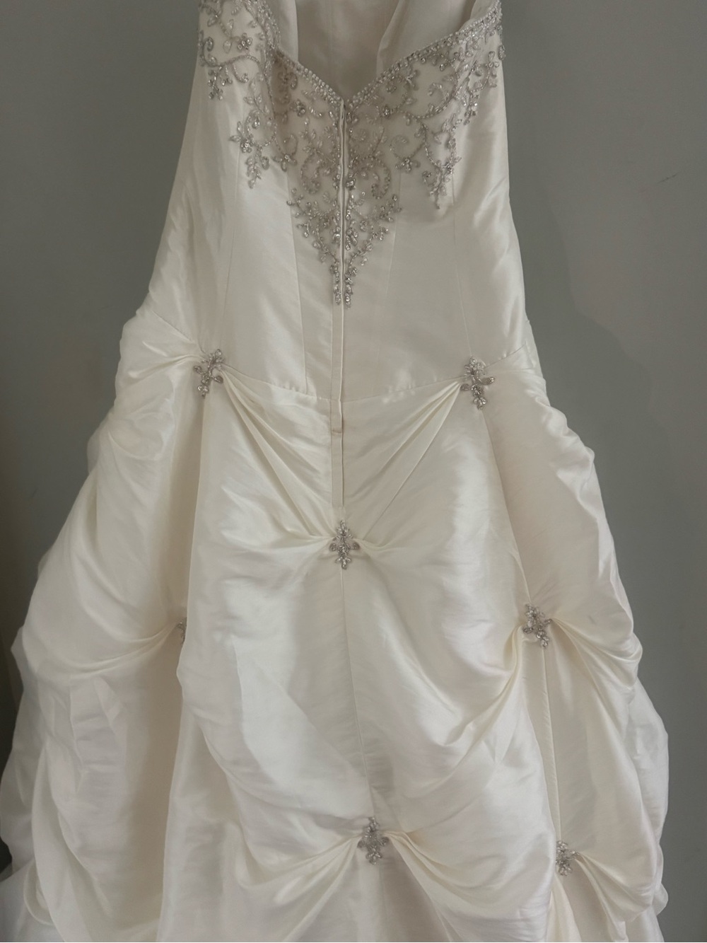 Allure Bridals Ivory Beaded Strapless Ball Gown Wedding Dress
